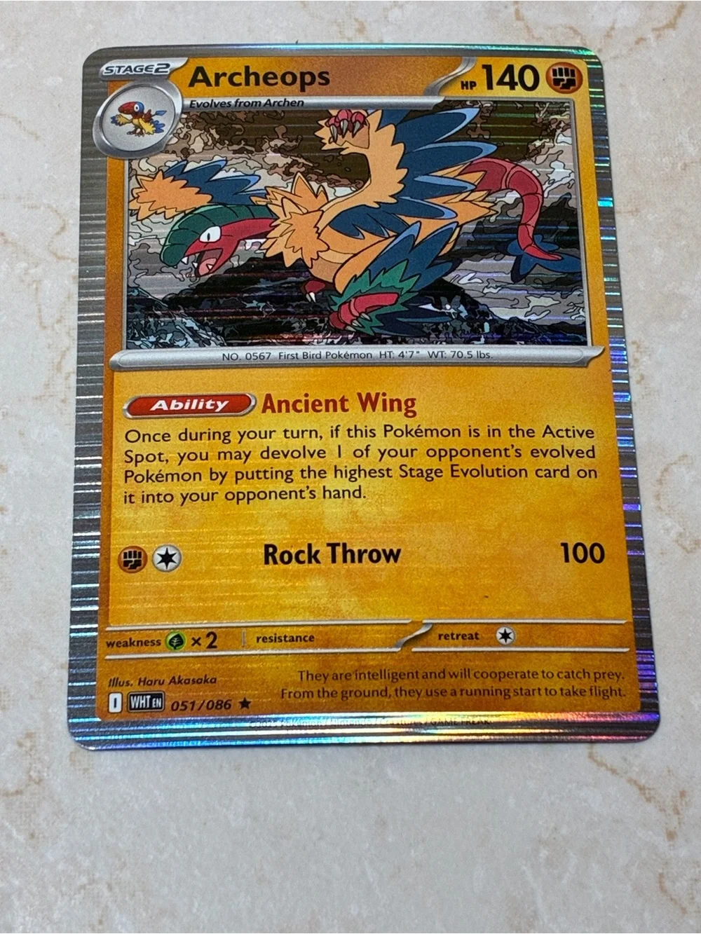 Lot of 3 Pokemon TCG Cards: Archeops, Meloetta-EX, Lurantis-GX